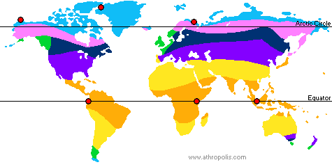 Click dots for weather reports